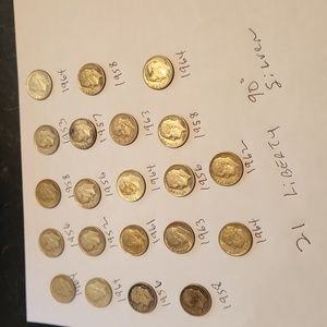 21 Liberty Roosevelt 90% silver dimes